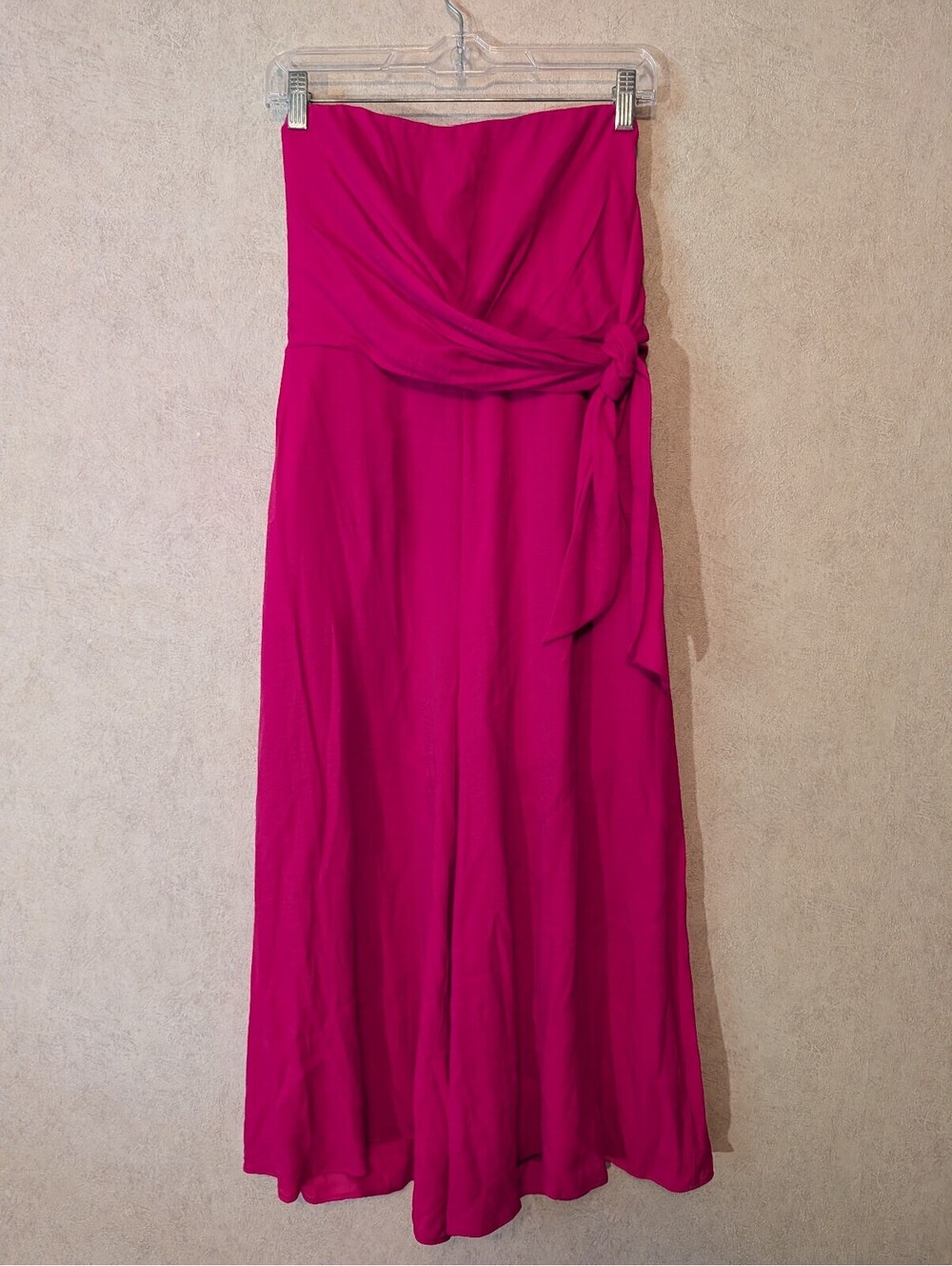 MAEVE ANTHROPOLOGIE fuchsia strapless jumpsuit sz 4
